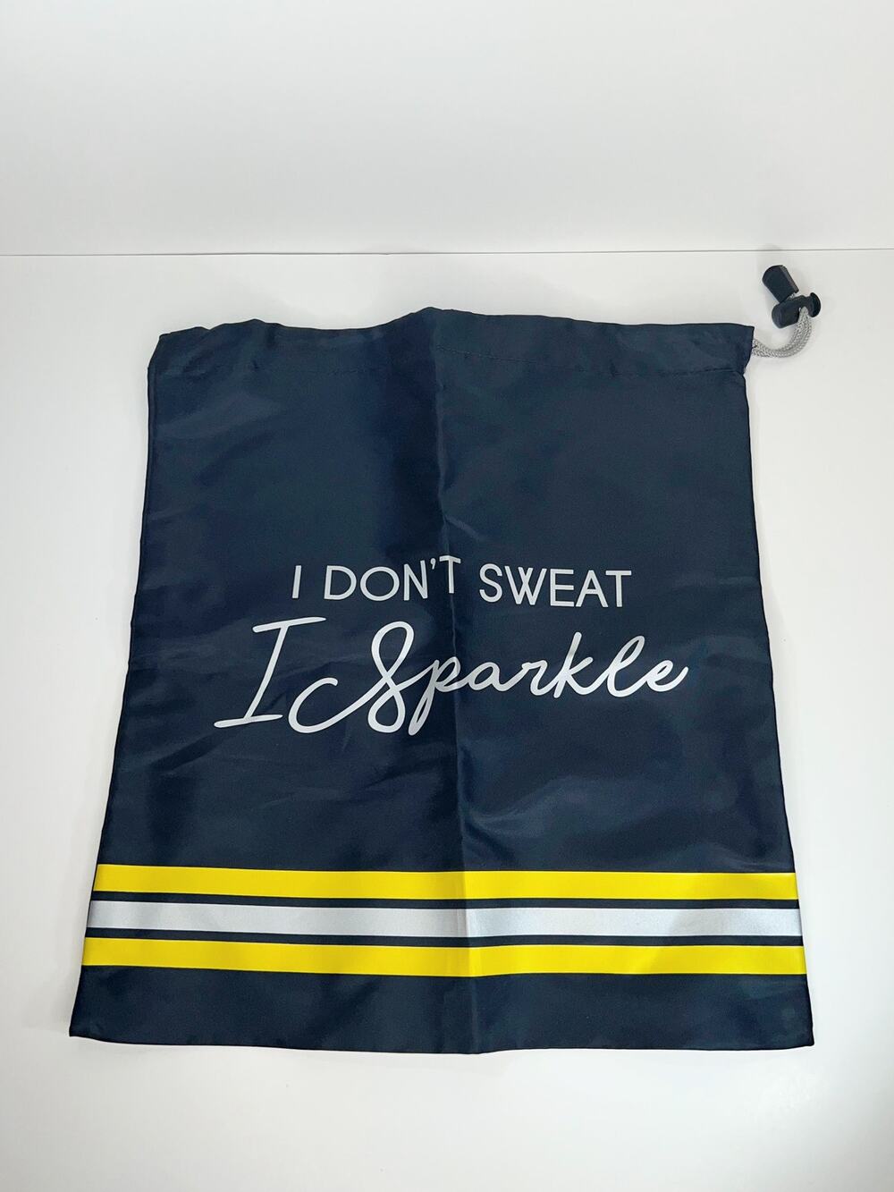 New "I Don't Sweat I Sparkle" Drawstring Bag